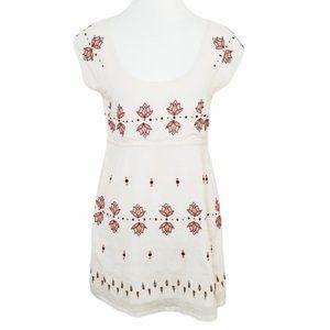 Anthropologie Lilka Boho Embroidered Gauze Tunic Dress